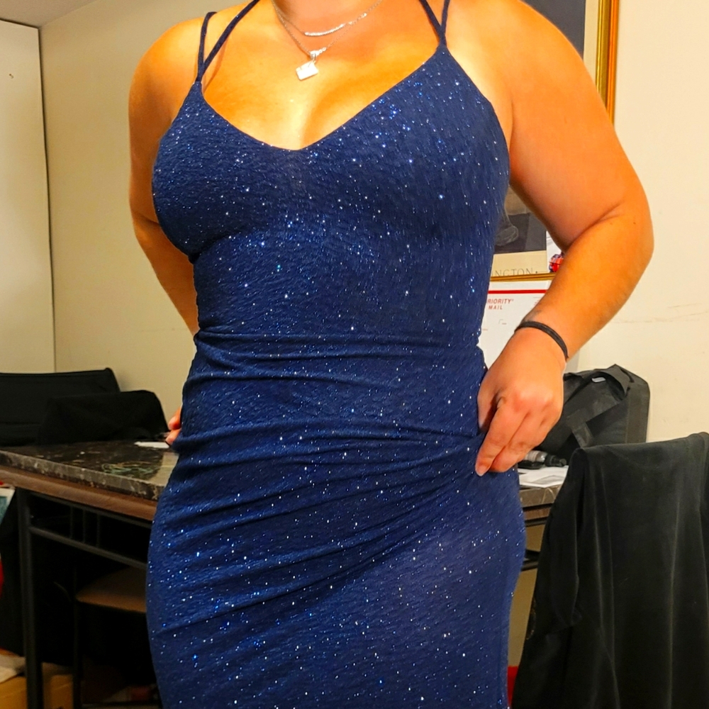 Windsor Formal coctail/wedding guest dress Sparkly Royal Blue - Picture 4 of 5
